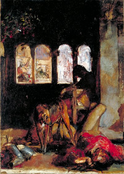 Szkic do „Wigili św. Agnieszki”, ok. 1847 r. autorstwa William Holman Hunt