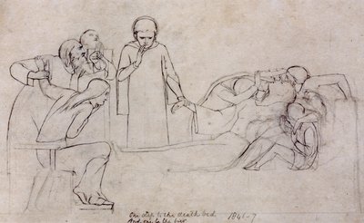 Studia do postaci Doktora, Żałobników i Minerwy, 1846 autorstwa William Holman Hunt
