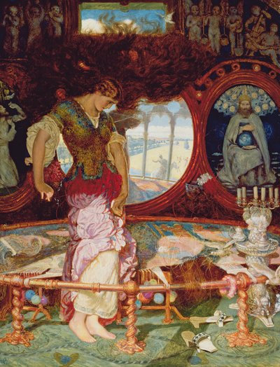 Dama z Shalott, ok. 1886-1905 (olej na desce) (patrz także 495754) autorstwa William Holman Hunt