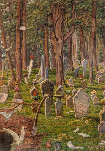 Uśpione Miasto: Cmentarz Pera, Konstantynopol, 1856-1888 autorstwa William Holman Hunt