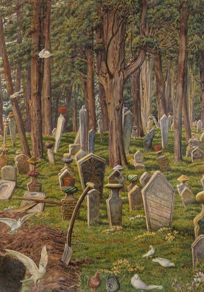 Uśpione Miasto: Cmentarz Pera, Konstantynopol, 1856 - 1888 (akwarela na papierze) autorstwa William Holman Hunt