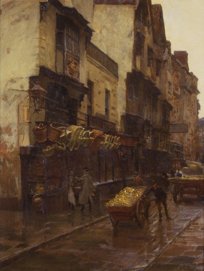 The Cradle of the Wills Tobacco Firm, Mary-le-Port Street, Bristol, ok. 1902 (olej na płótnie) autorstwa William Holt Yates Titcomb