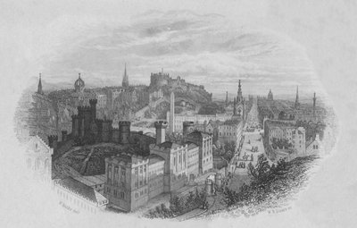 Edynburg Z Calton Hill, początek XIX wieku. autorstwa William Home Lizars