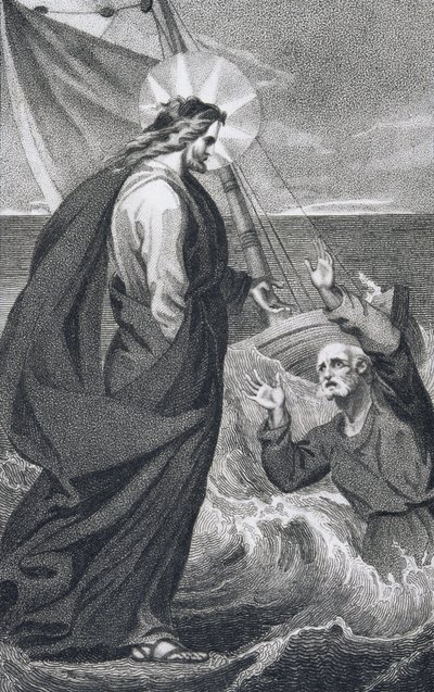 Christ Reproaching Peter, z „Historii i życia naszego Błogosławionego Pana i Zbawiciela Jezusa Chrystusa”, wielebnego J. Milnera, opublikowanej przez B. Crosby