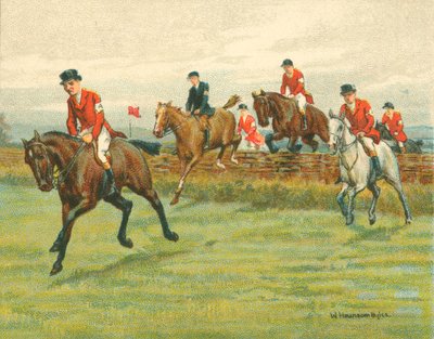 Wyścigi historyczne i współczesne, wyścigi punkt-punkt (chromolitho) autorstwa William Hounsom Byles