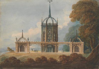 Projekt gotyckiej Belle Vue, ca. 1800. autorstwa William Hurst Ashpitel
