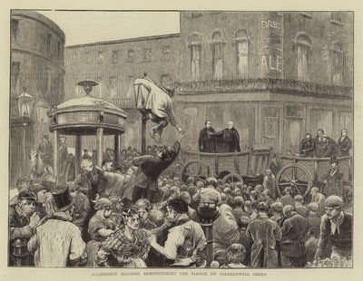 Arcybiskup Manning administrujący zastawem na Clerkenwell Green autorstwa William III Bromley