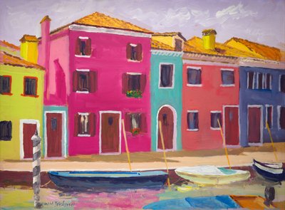 Piękne Burano (olej na pokładzie) autorstwa William Ireland