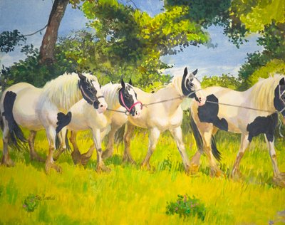 Na smyczy (olej na pokładzie) autorstwa William Ireland