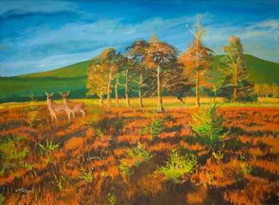 nie. Aviemore, Szkocja (olej na pokładzie) autorstwa William Ireland