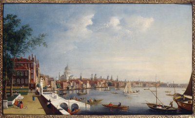 Widok na Tamizę w kierunku św. Pawła z ogrodów Somerset House autorstwa William James