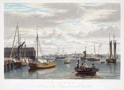 Boston, z Domu Okrętowego, zachodni koniec Navy Yard, ok. 1833 r. autorstwa William James Bennett