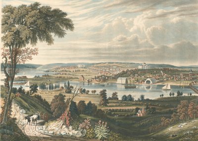 Miasto Waszyngton: Spoza stoczni marynarki wojennej, opublikowane w 1834 r. autorstwa William James Bennett