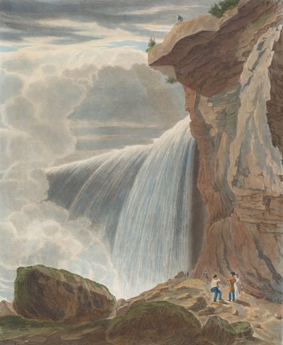 Wodospad Niagara z Under Table Rock, 1829. autorstwa William James Bennett