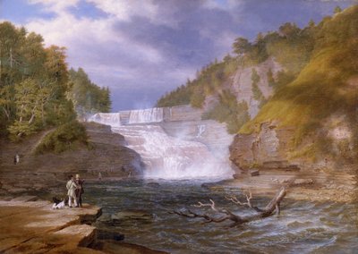 Trenton High Falls, 1835 (olej na desce) autorstwa William James Bennett