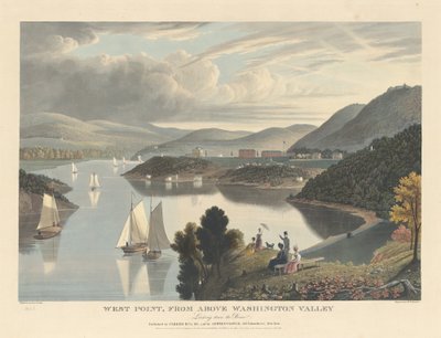 West Point, z góry Washington Valley: Patrząc w dół rzeki autorstwa William James Bennett after George Cooke
