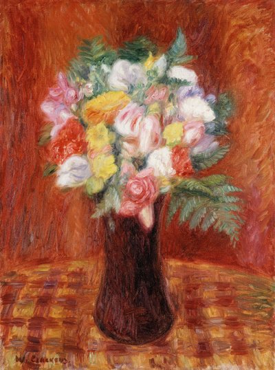Bukiet w fioletowym wazonie autorstwa William James Glackens