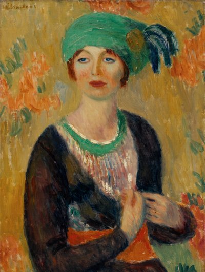 Dziewczyna w zielonym turbanie autorstwa William James Glackens
