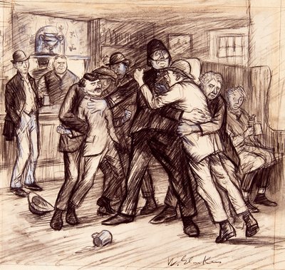 Zajęło nam czterech z nas, aby ich oddzielić? autorstwa William James Glackens