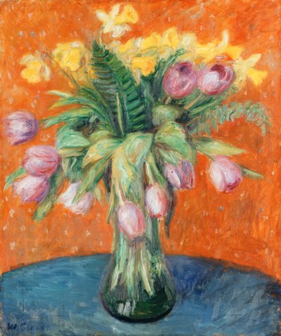 Lawendowe tulipany i żonkile autorstwa William James Glackens