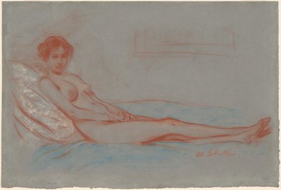 Półleżąca nagość kobieca autorstwa William James Glackens