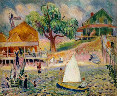 The Green Beach Cottage, Bellport, Long Island, ok. 1911-1916 (olej na płótnie) autorstwa William James Glackens
