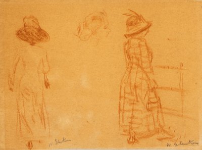 Dwie kobiety i głowa kobiety autorstwa William James Glackens
