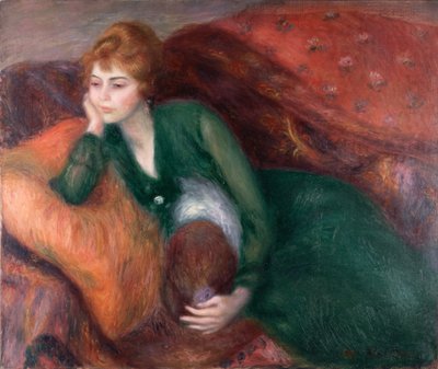 Młoda kobieta w zieleni, ok. 1915 (olej na płótnie) autorstwa William James Glackens