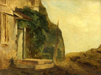 Drzwi do domku (olej na panelu) autorstwa William James Muller