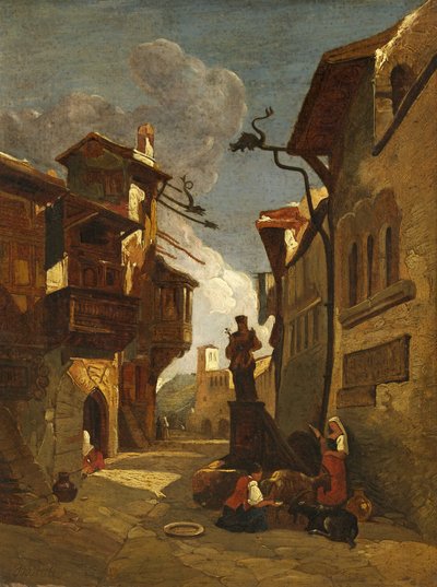 Włoska scena uliczna autorstwa William James Muller