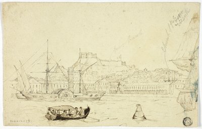 Port morski z twierdzą autorstwa William John Huggins