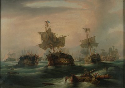 Bitwa pod Trafalgarem, 21 października 1805: "Koniec akcji", ok. 1837 (olej na płótnie) autorstwa William John Huggins