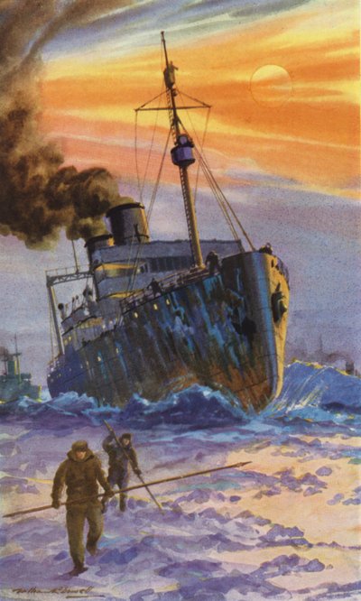 Rosyjski lodołamacz w pracy (kolor lito) autorstwa William John Patton McDowell
