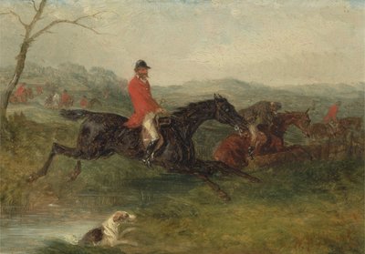 Polowanie na lisy: Czyszczenie potoku (olej na płycie pilśniowej) autorstwa William Joseph Shayer