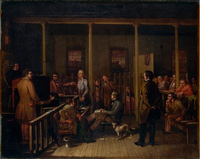 Sala sądowa w Missouri, 1852. autorstwa William Josiah Brickey