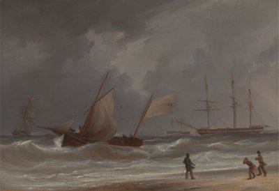 Lugger jadący na brzeg podczas wichury autorstwa William Joy