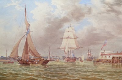 Żegluga przy wejściu do portu Portsmouth autorstwa William Joy