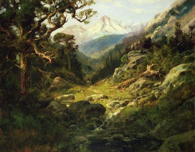 Krajobraz z górą Shasta autorstwa William Keith