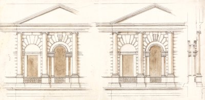 Skarbiec, Whitehall, Londyn: Alternatywne elewacje elewacji autorstwa William Kent