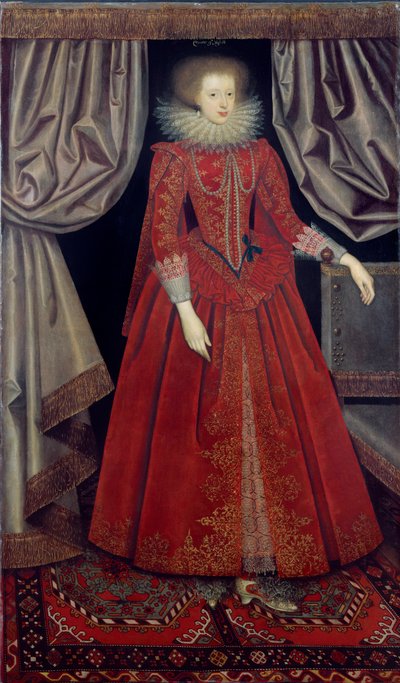 Catherine Knevet, c.1615 (óleo sobre tela)polonês autorstwa William Larkin