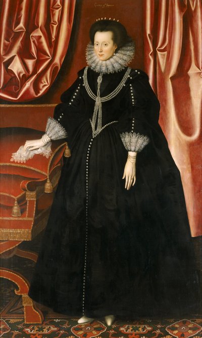 Elizabeth Drury, hrabina Exeter, ok. 1615 r. (olej na płótnie) autorstwa William Larkin
