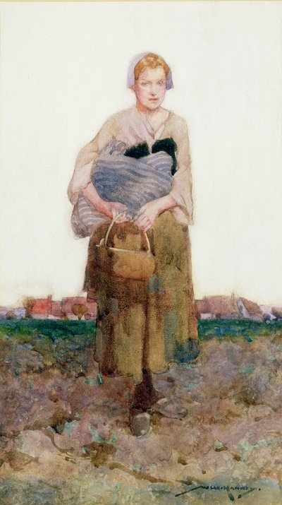 Młoda kobieta niosąca tobołek autorstwa William Lee Hankey