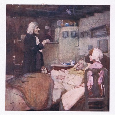 Ale w swoim obowiązku, szybki na każde wezwanie, patrzył i płakał, modlił się i czuł za wszystkich (litografia kolorowa) autorstwa William Lee Hankey