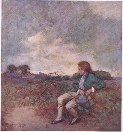 Tutaj, gdy odbywam samotne obchody, pośród twoich plątaniny spacerów i zrujnowanych terenów (litografia kolorowa) autorstwa William Lee Hankey