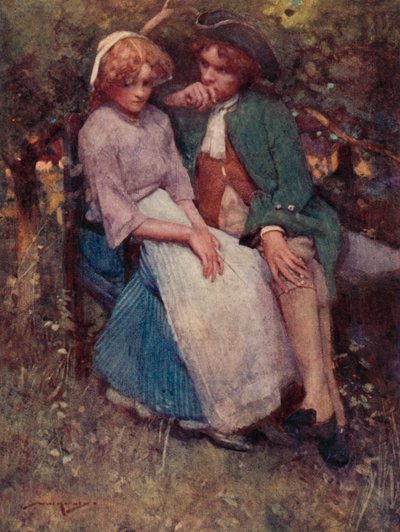 Ilustracja do The Deserted Village autorstwa Olivera Goldsmitha (litografia kolorowa) autorstwa William Lee Hankey