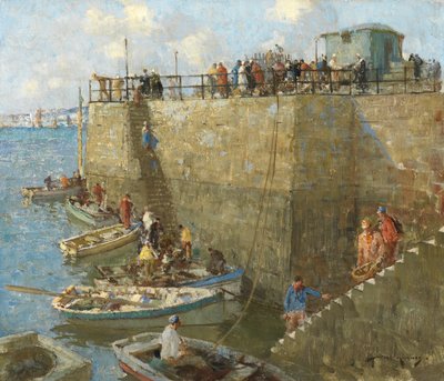 Małe rzemiosło, Concarneau (olej na płótnie) autorstwa William Lee Hankey