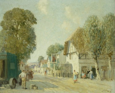 The Inn at Avebury (olej na płótnie) autorstwa William Lee Hankey