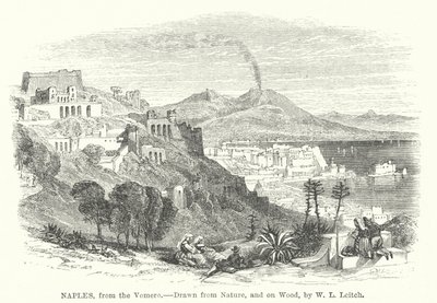 Neapol, od Vomero (grawerowanie) autorstwa William Leighton (after) Leitch