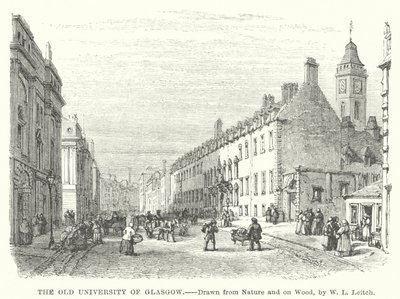 Stary Uniwersytet w Glasgow (grafika) autorstwa William Leighton (after) Leitch