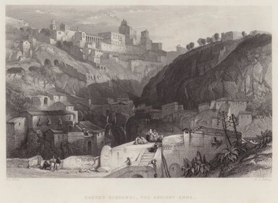 Castro Giovanni, starożytna enna (rycina) autorstwa William Leighton Leitch